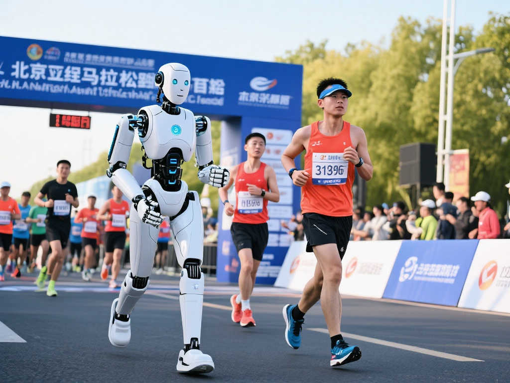 全球首个半程马拉松人形机器人在北京亦庄起跑