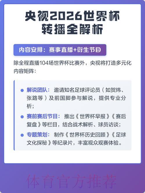 2026年世界杯转播频道全攻略：哪个电视台可以收看直播？